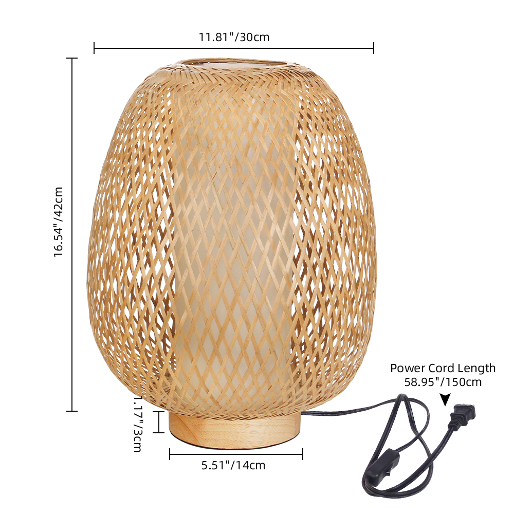 Japanese-inspired Bamboo Nightlight Table Lamp for Guesthouses & Bedrooms