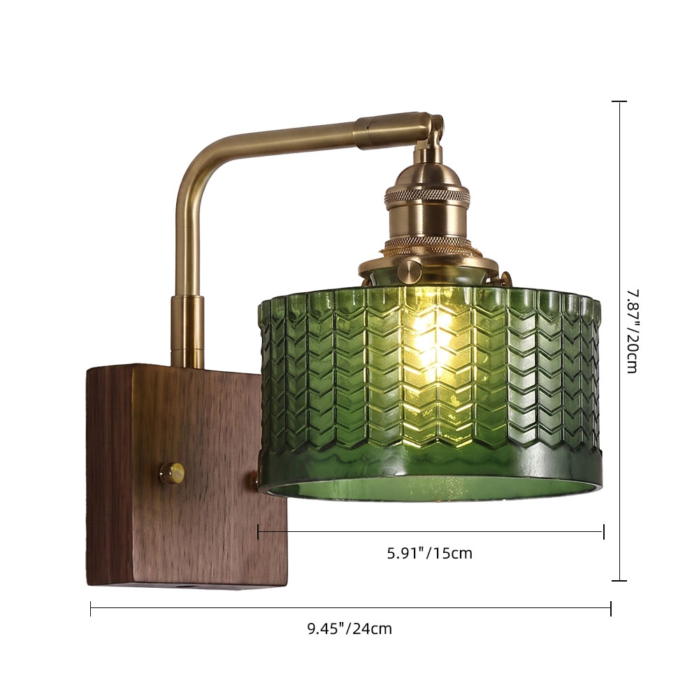 American Vintage Glass Wall Lamp for Entrance Foyer Bedroom Bedside