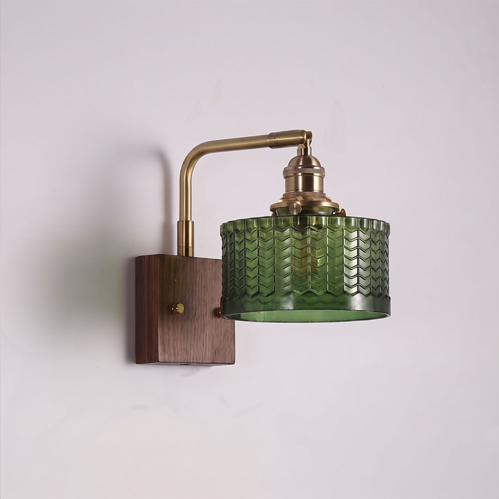 American Vintage Glass Wall Lamp for Entrance Foyer Bedroom Bedside