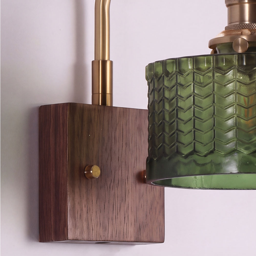 American Vintage Glass Wall Lamp for Entrance Foyer Bedroom Bedside