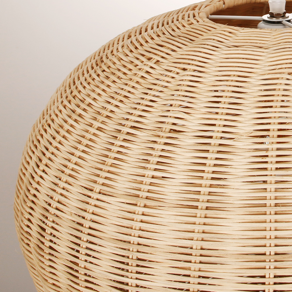 Farmhouse Spherical Rattan Pendant Light for Dining Room