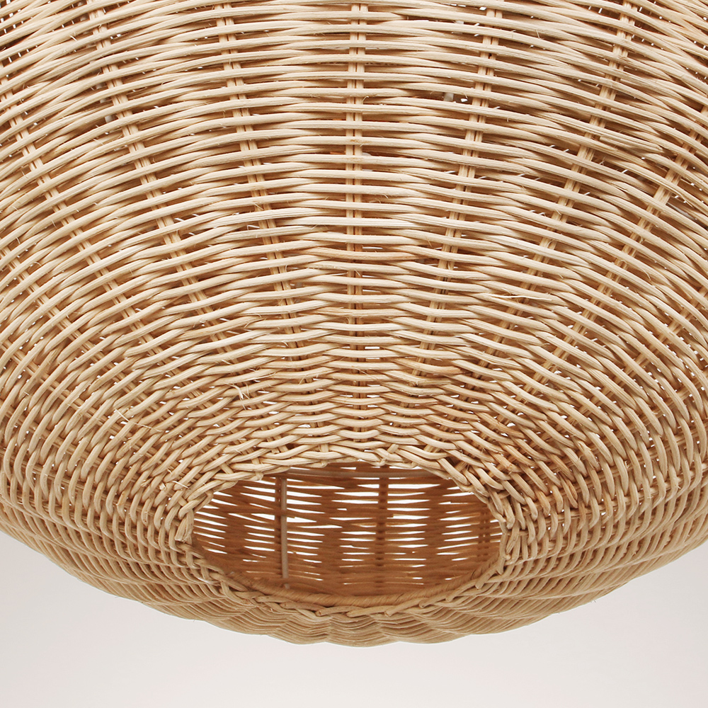 Farmhouse Spherical Rattan Pendant Light for Dining Room