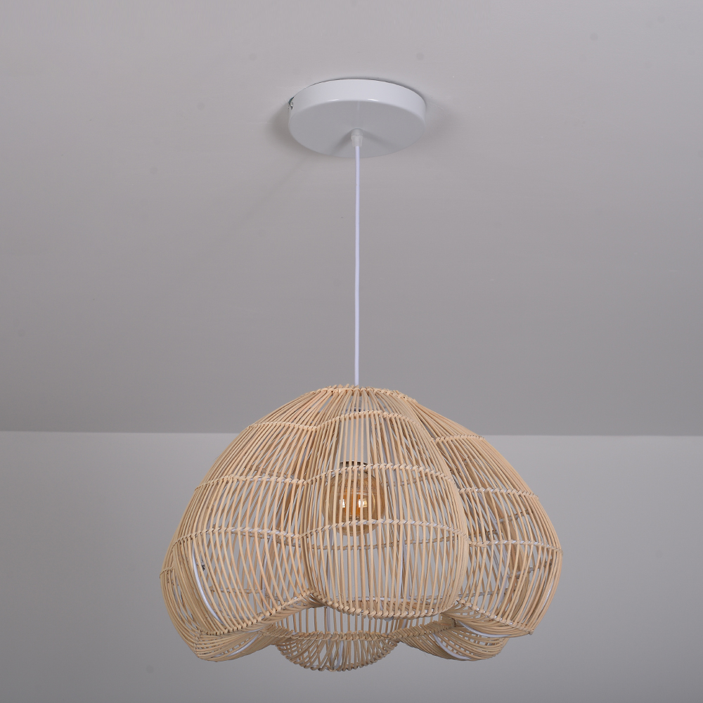 Handmade Rattan Chandelier for Bedroom Dining Room, Buds are about to bloom