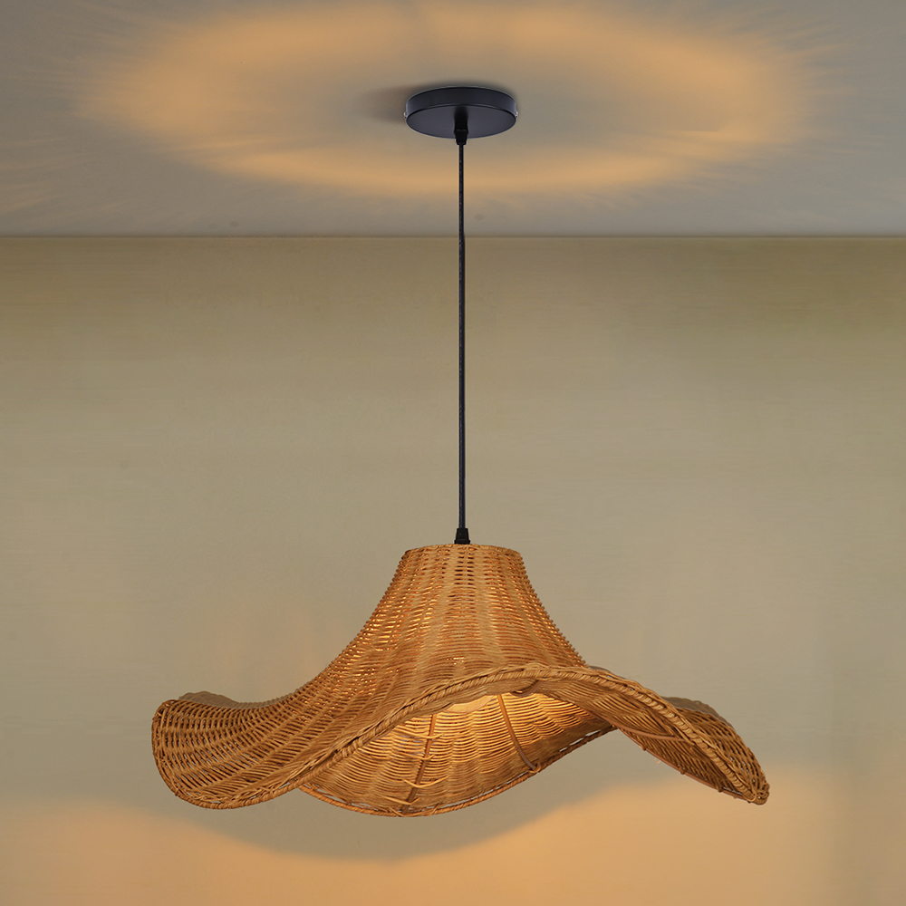 Restaurant Decor Lighting Rattan Pendant Lampshade for Dining Room