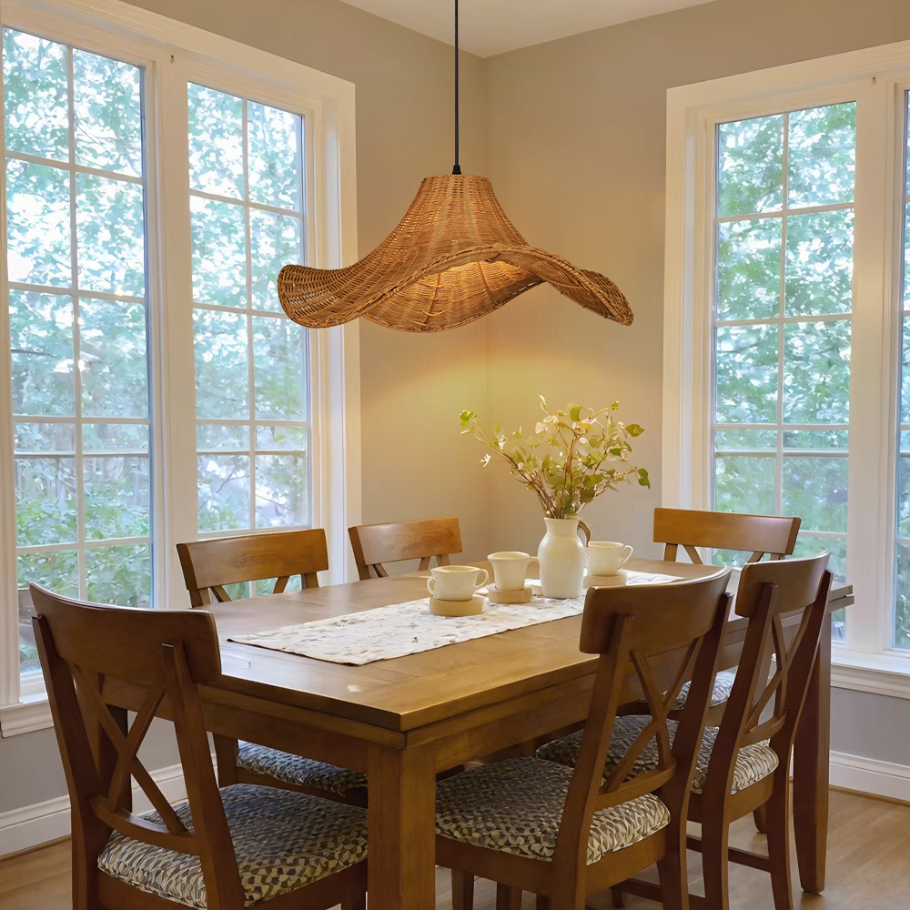 Restaurant Decor Lighting Rattan Pendant Lampshade for Dining Room
