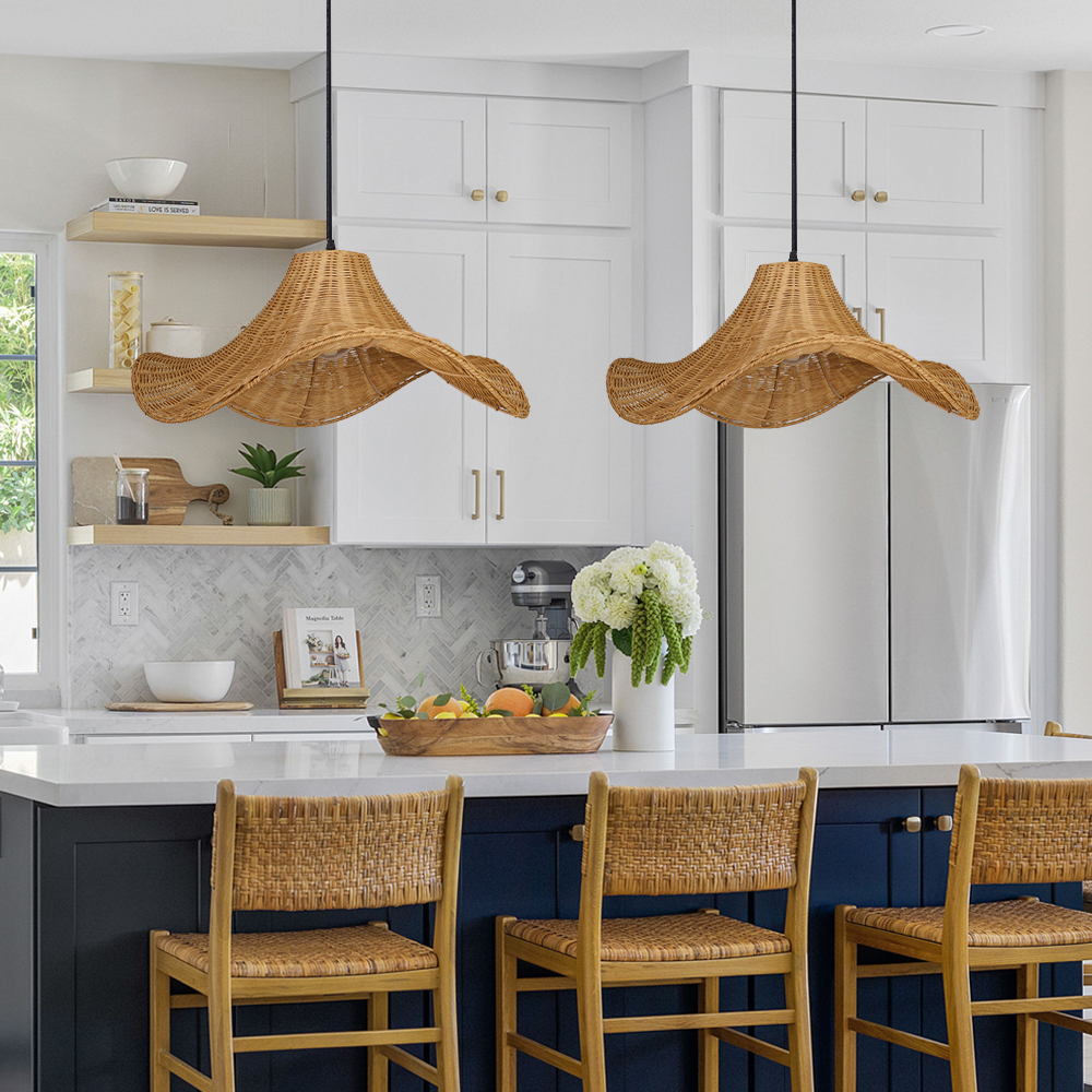 Restaurant Decor Lighting Rattan Pendant Lampshade for Dining Room