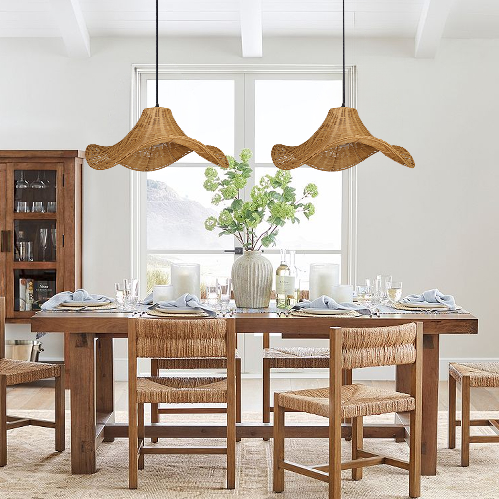 Restaurant Decor Lighting Rattan Pendant Lampshade for Dining Room
