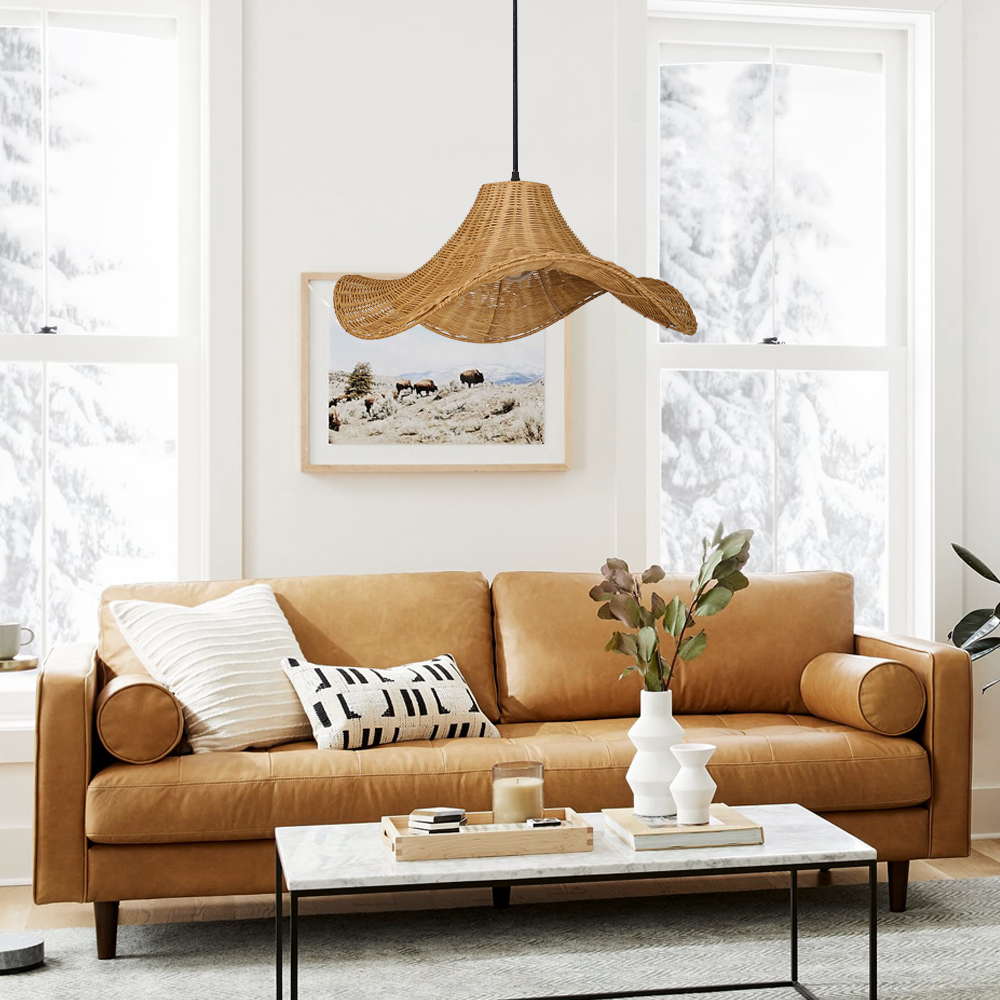 Restaurant Decor Lighting Rattan Pendant Lampshade for Dining Room