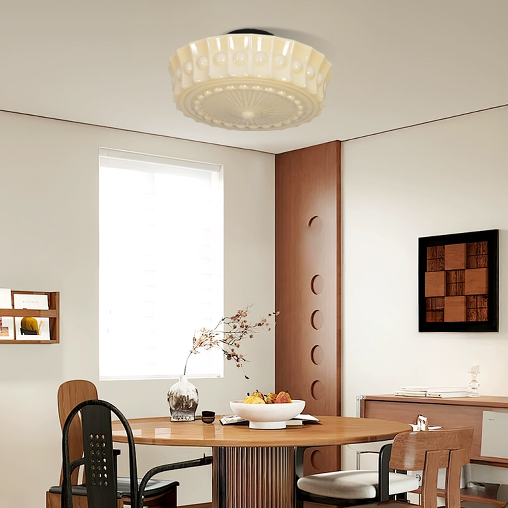 French Glass Ceiling Light for Entryway & Hallway