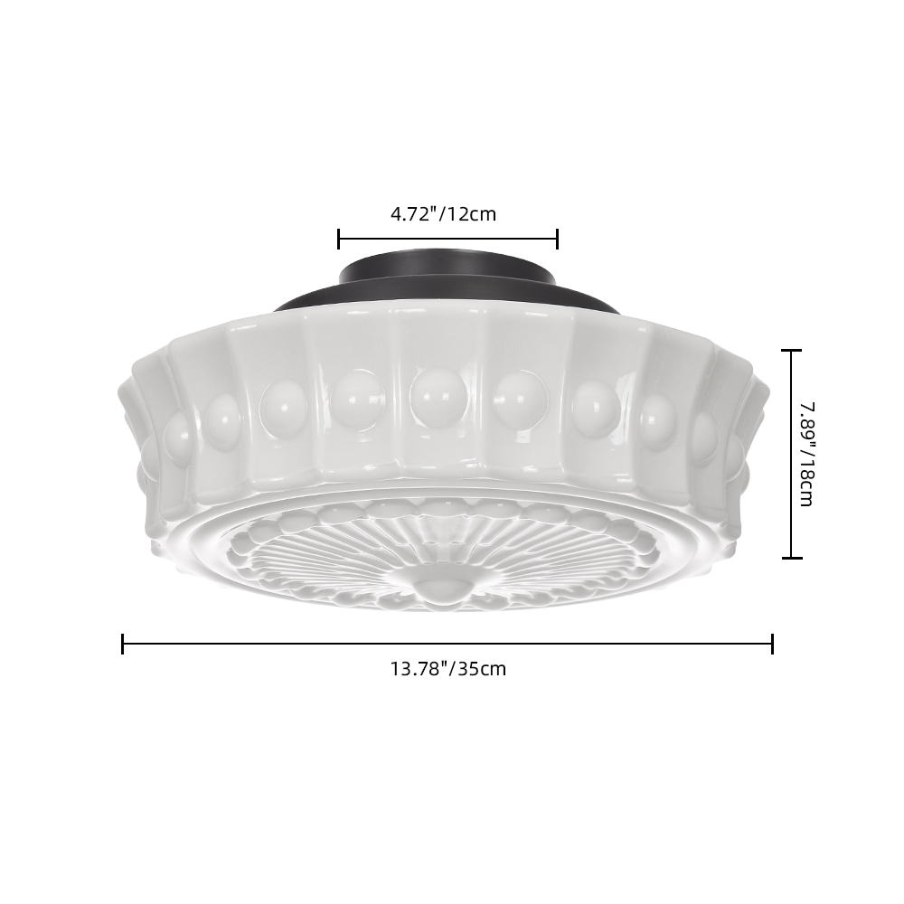 French Glass Ceiling Light for Entryway & Hallway