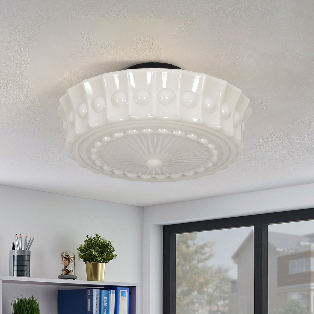 French Glass Ceiling Light for Entryway & Hallway