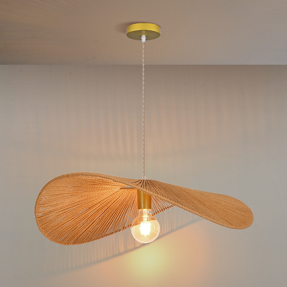 japandi Rope Hanging Light Fixture for Dining Room Restaurants