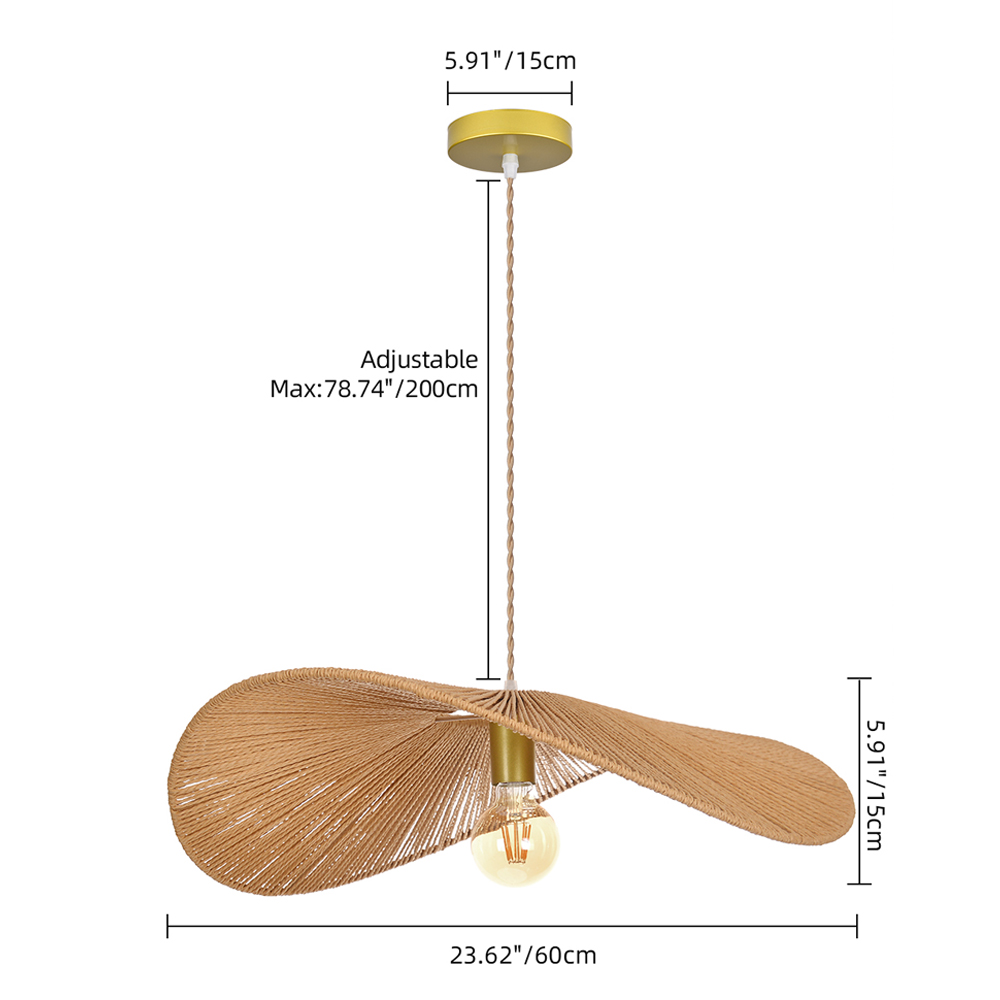 japandi Rope Hanging Light Fixture for Dining Room Restaurants