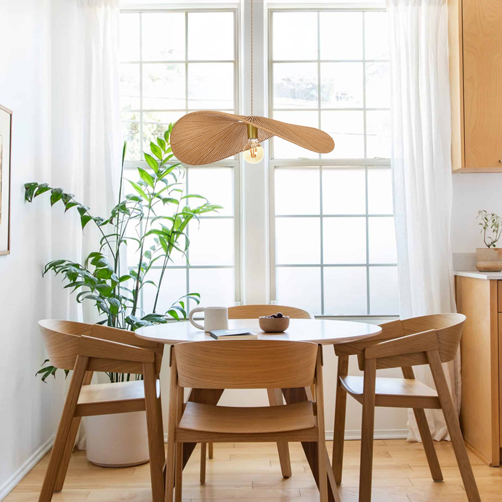 japandi Rope Hanging Light Fixture for Dining Room Restaurants