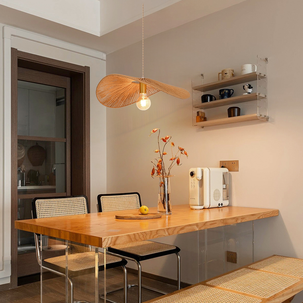 japandi Rope Hanging Light Fixture for Dining Room Restaurants