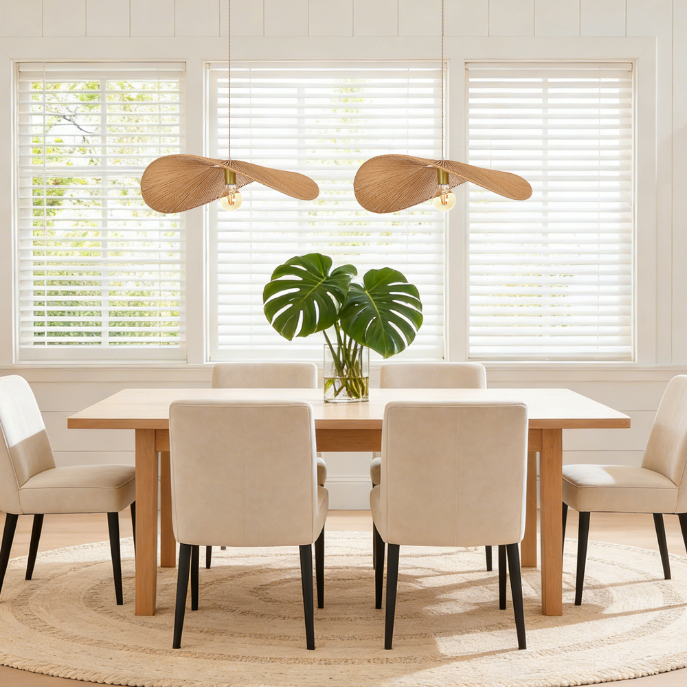 japandi Rope Hanging Light Fixture for Dining Room Restaurants