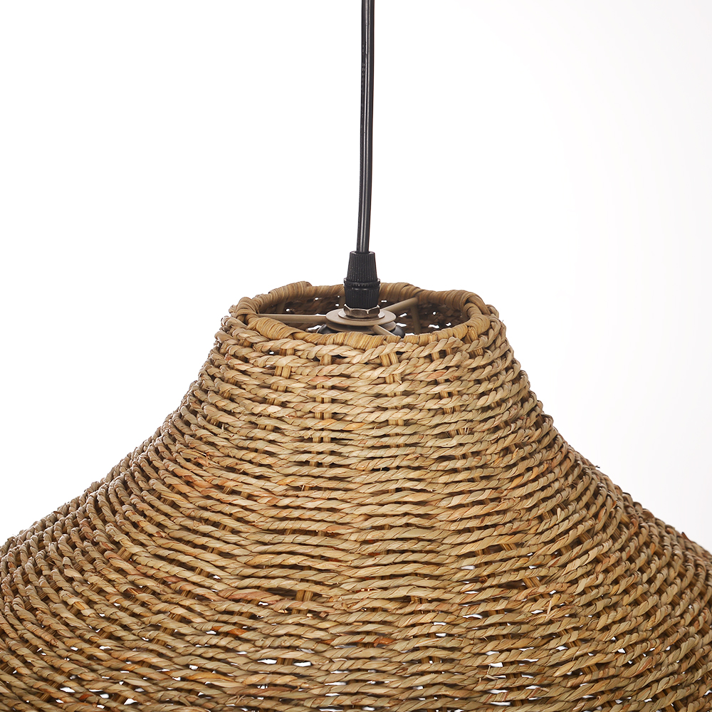 Coastal Kitchen Pendant Light Japanese Style Rattan Seagrass Hanging Chandelier