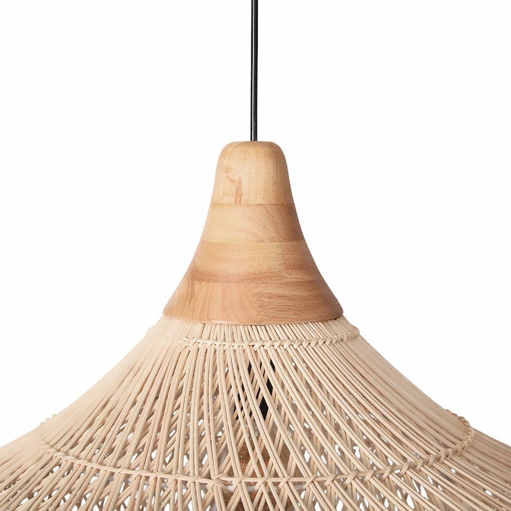 Handwoven Organic Warm Rattan Pendant Light for Kitchen Island