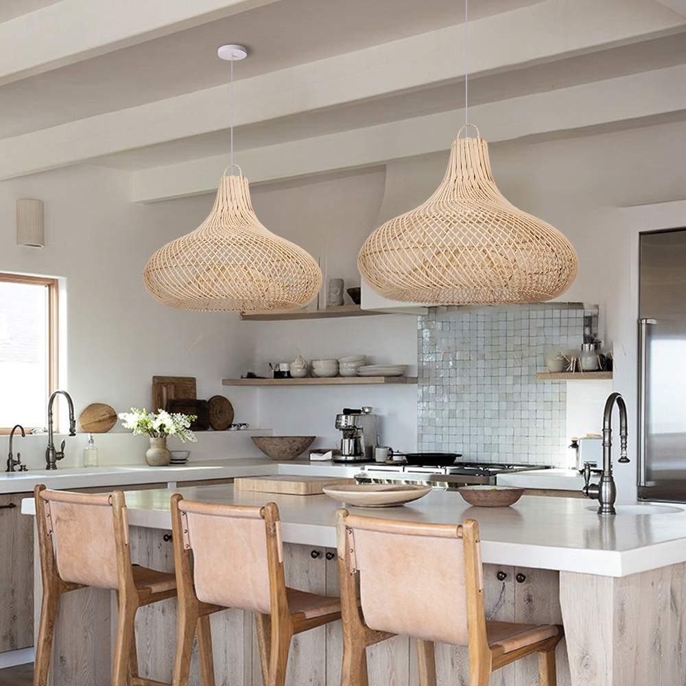 Dining Room Rattan Pendant Light Fixture