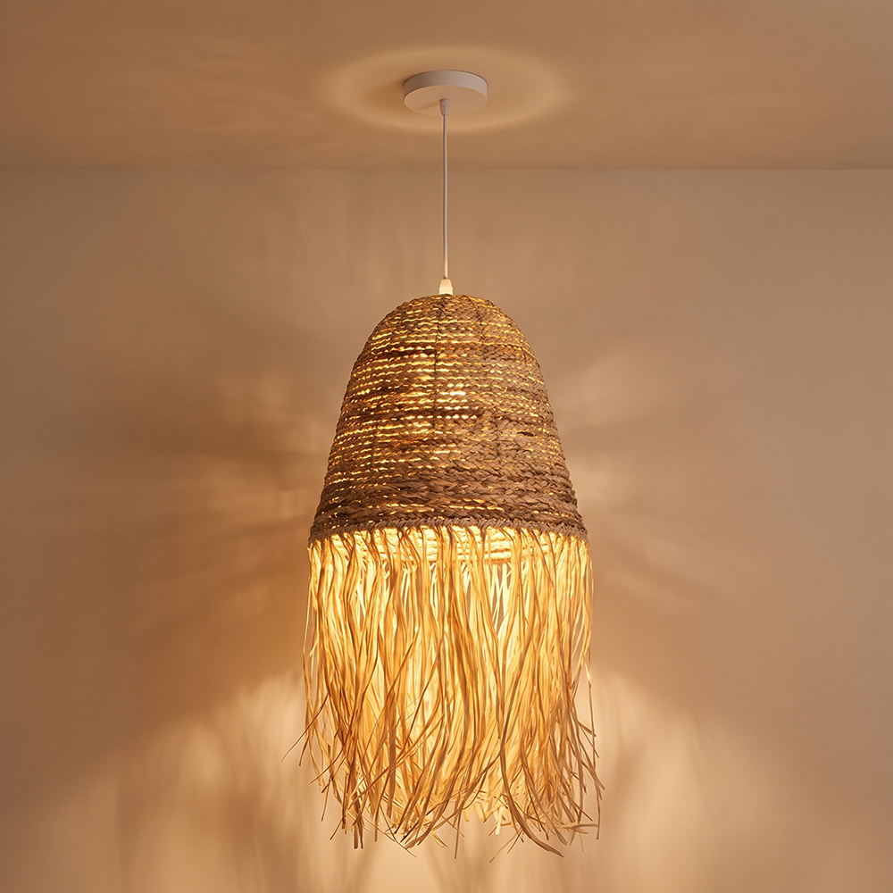 Wabi-Sabi Vintage Raffia Chandelier