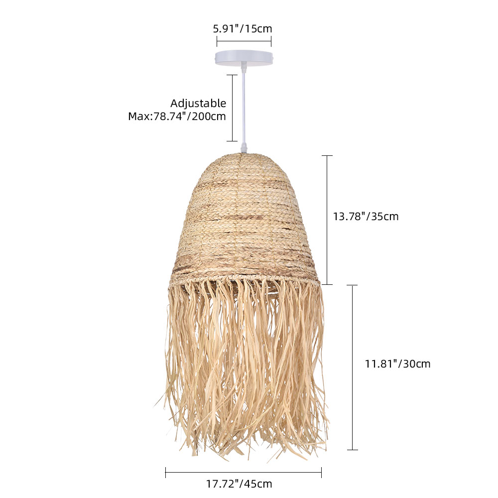 Wabi-Sabi Vintage Raffia Chandelier