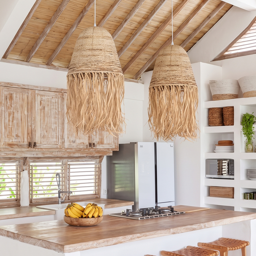 Wabi-Sabi Vintage Raffia Chandelier