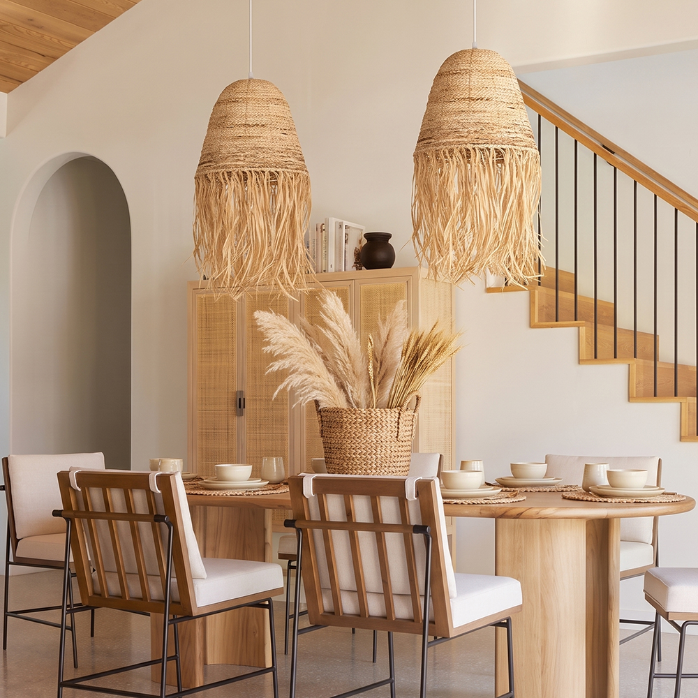 Wabi-Sabi Vintage Raffia Chandelier
