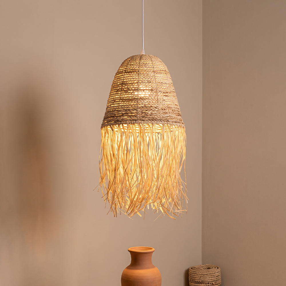 Wabi-Sabi Vintage Raffia Chandelier