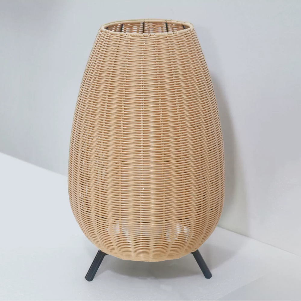 Outdoor Waterproof Freestanding Courtyard Light Villa Imitation Rattan Lawn Floor Lamp