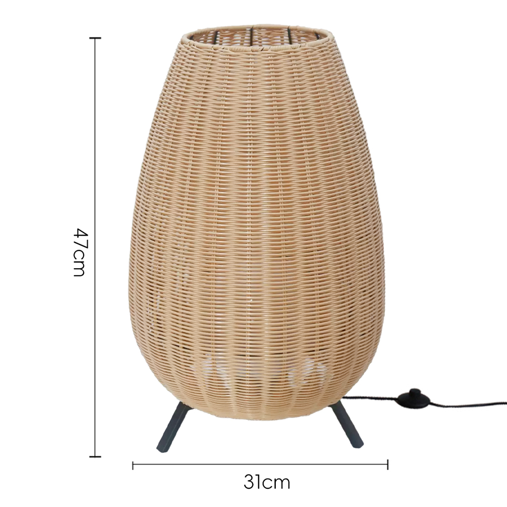 Outdoor Waterproof Freestanding Courtyard Light Villa Imitation Rattan Lawn Floor Lamp