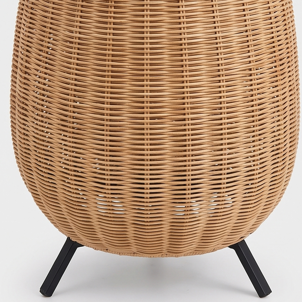Outdoor Waterproof Freestanding Courtyard Light Villa Imitation Rattan Lawn Floor Lamp