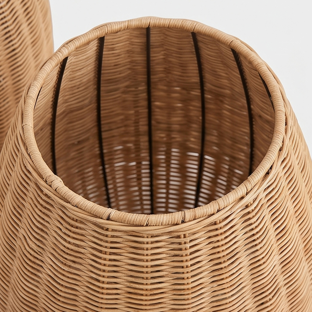 Outdoor Waterproof Freestanding Courtyard Light Villa Imitation Rattan Lawn Floor Lamp