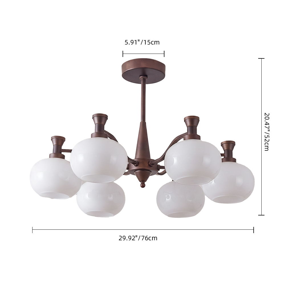 American Vintage Style 6-Light Living Room Chandelier