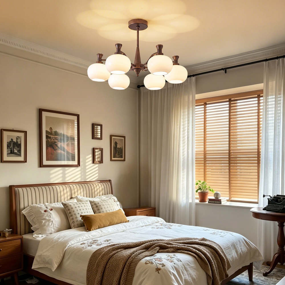 American Vintage Style 6-Light Living Room Chandelier