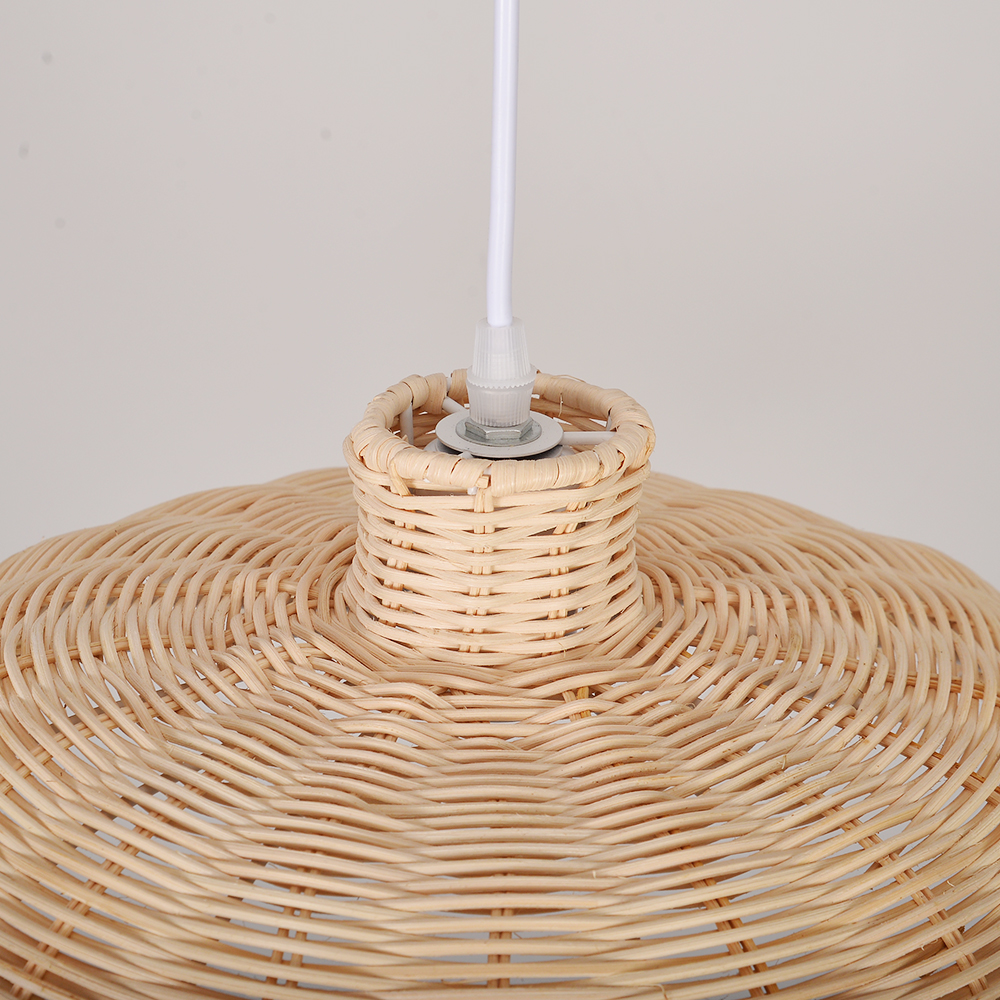 Natural Woven Rattan Pendant Light for Bedroom Dining Room Living Room
