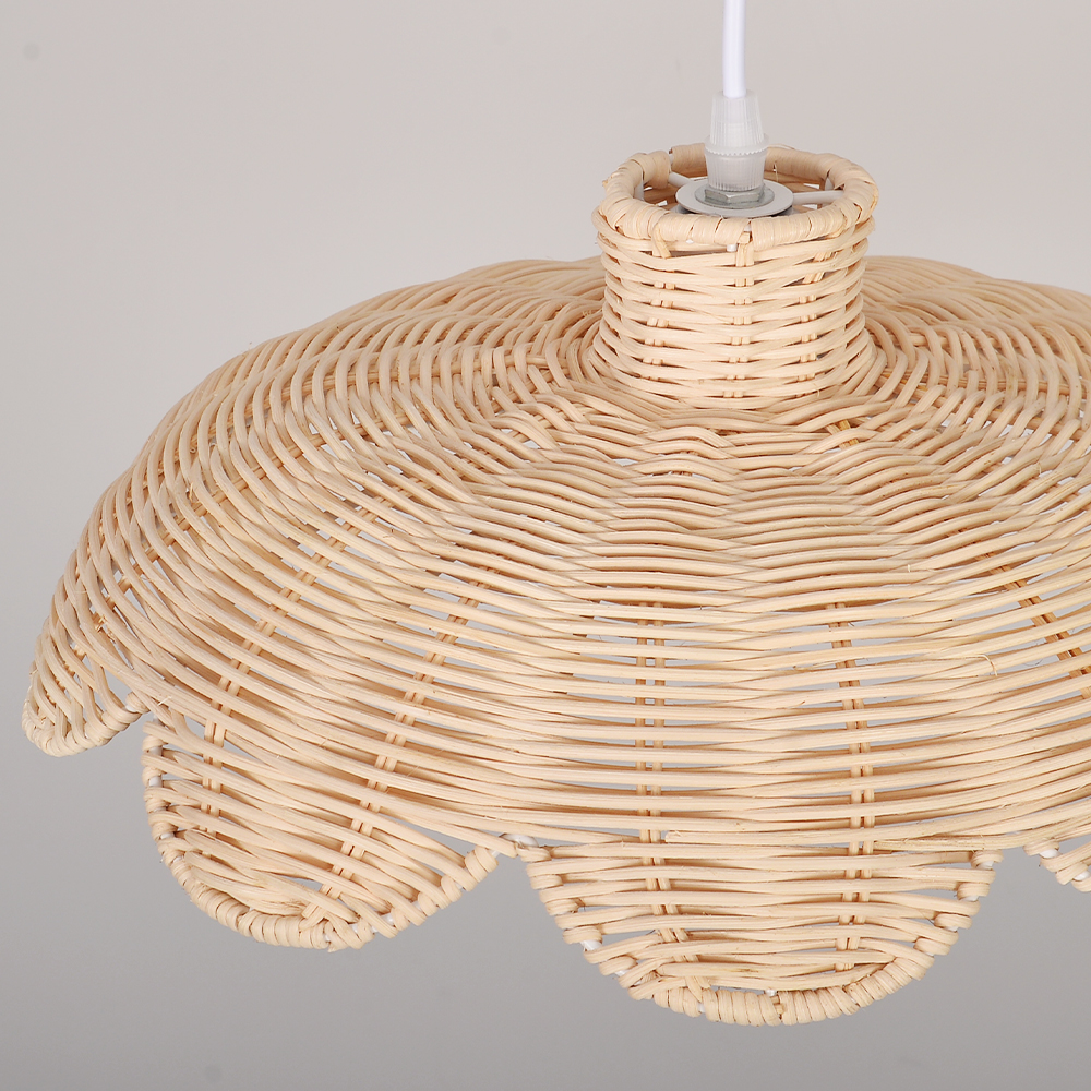 Natural Woven Rattan Pendant Light for Bedroom Dining Room Living Room