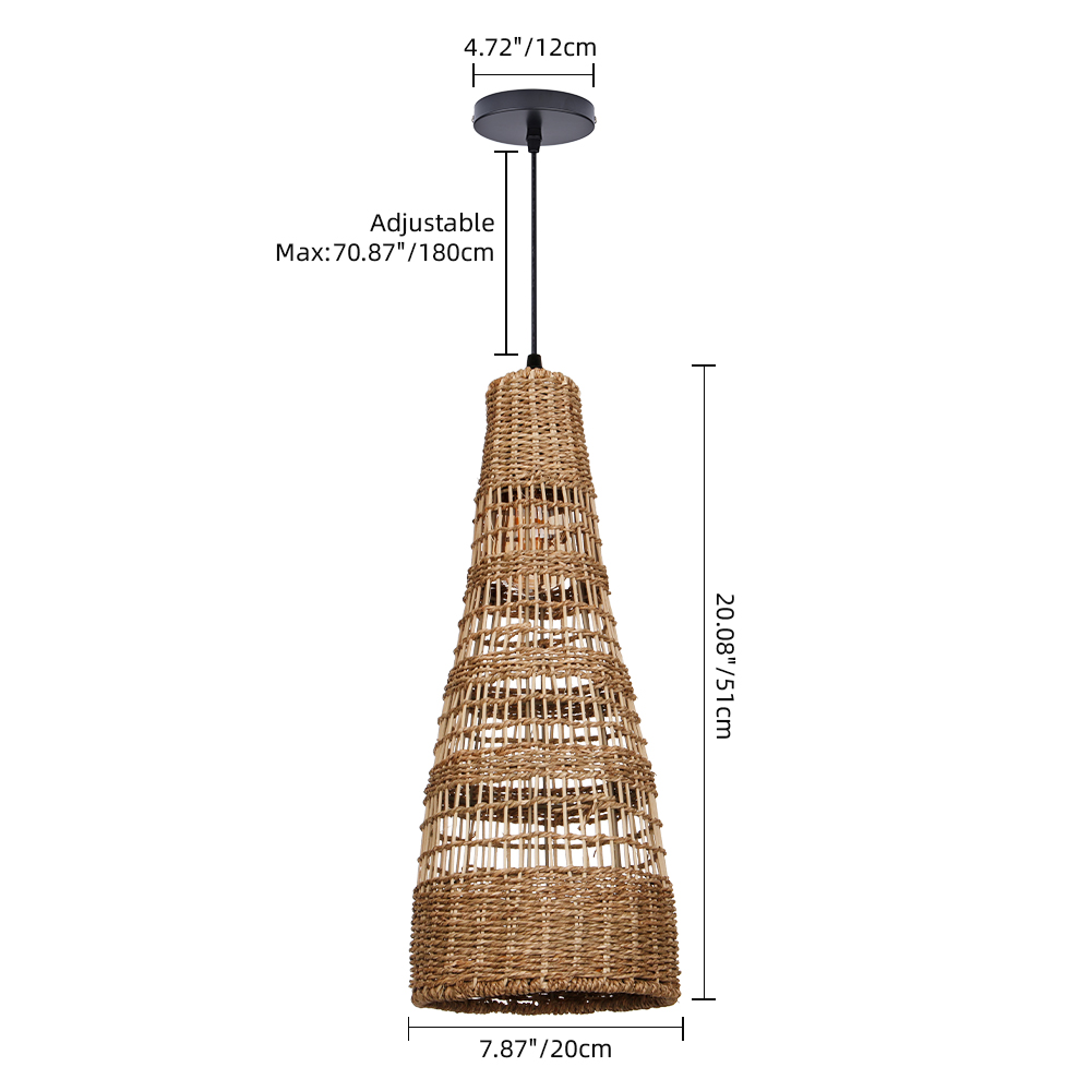 Wabi-sabi Style Minimalist Seagrass Lighting Set of 3 for Bedroom Guest House Restaurants