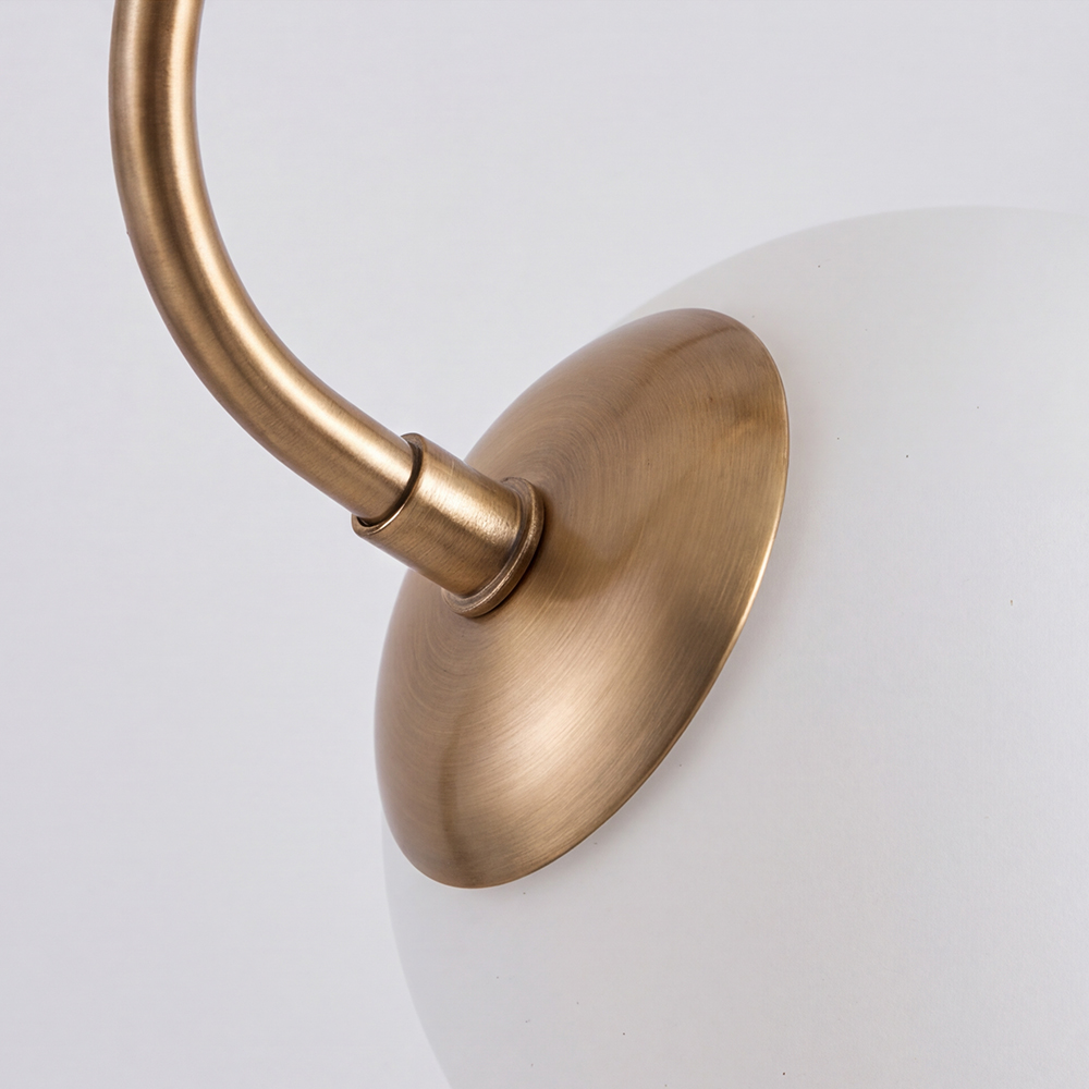 Postmodern Iron Pendant Light Milky White Glass Globes 6 Heads Chandelier