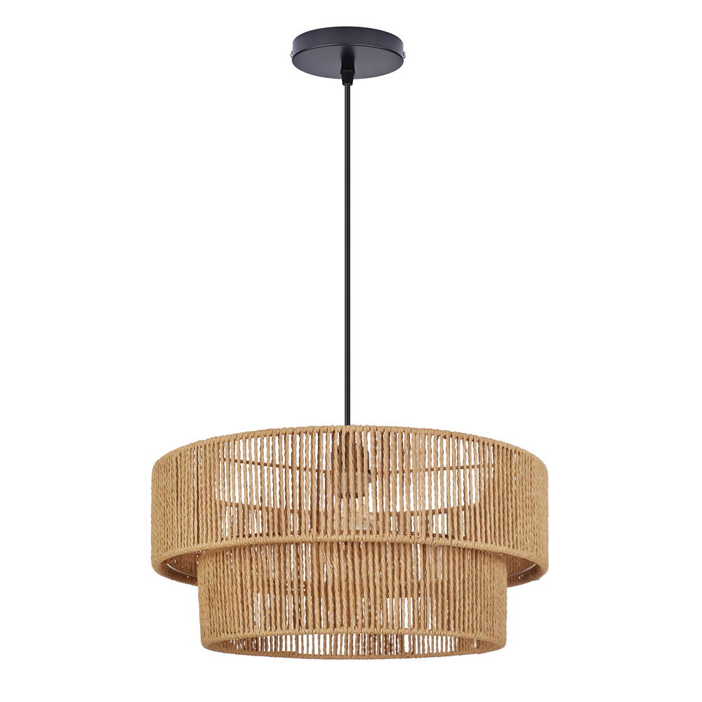 Hand-woven Hemp Rope Pendant Light with Plug Lighting for Living Rooms Kitchens
