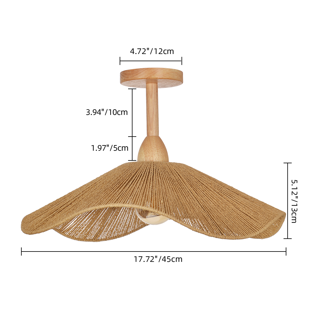 Decorative Flush Mount Rope Ceiling Light for Entryway Hallway