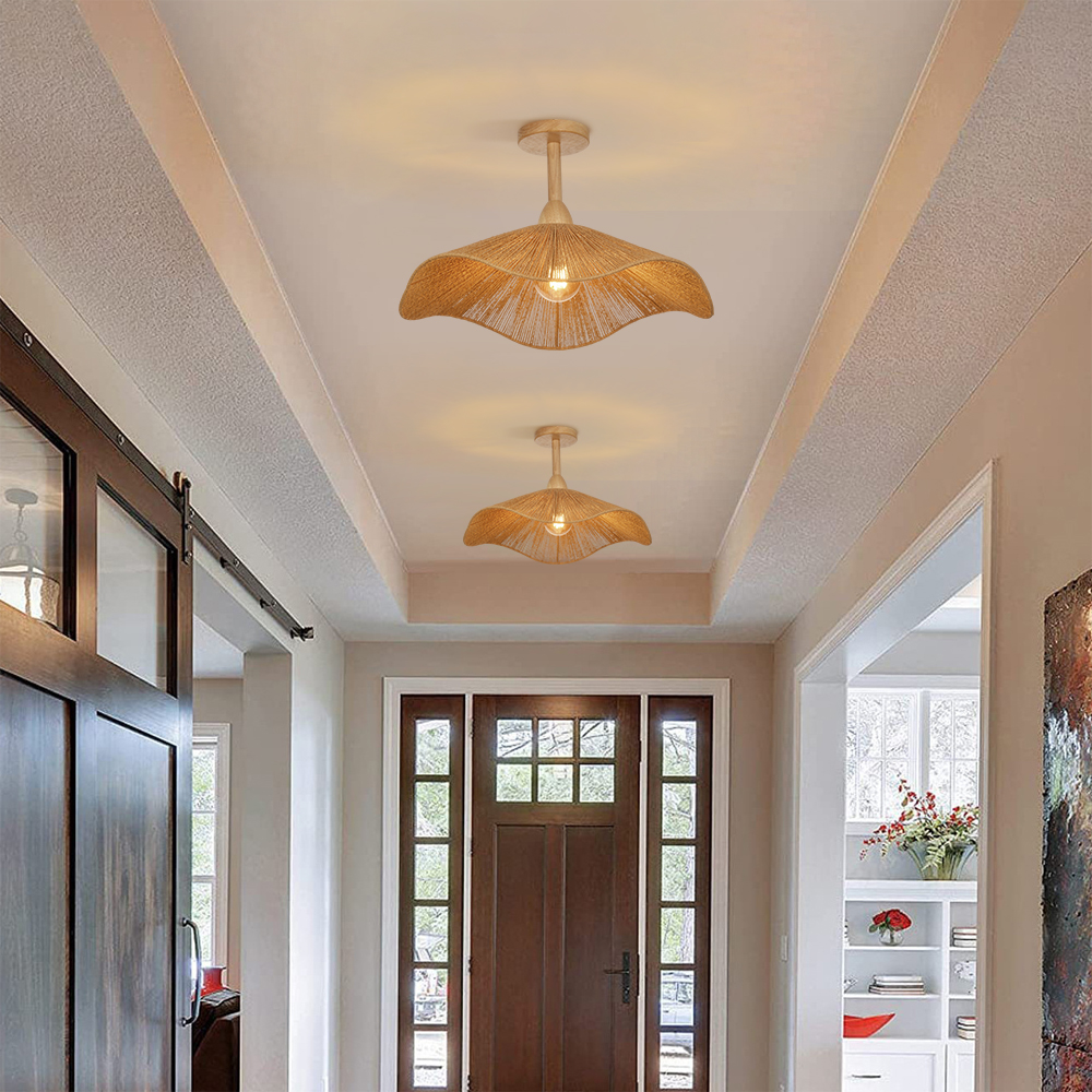 Decorative Flush Mount Rope Ceiling Light for Entryway Hallway