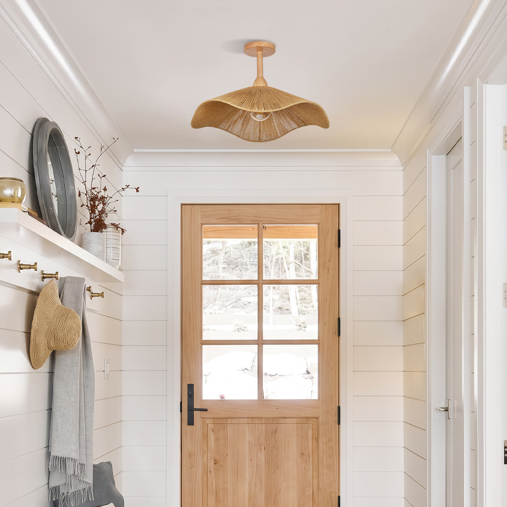Decorative Flush Mount Rope Ceiling Light for Entryway Hallway