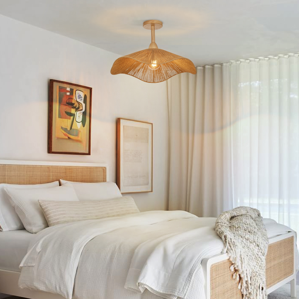 Decorative Flush Mount Rope Ceiling Light for Entryway Hallway