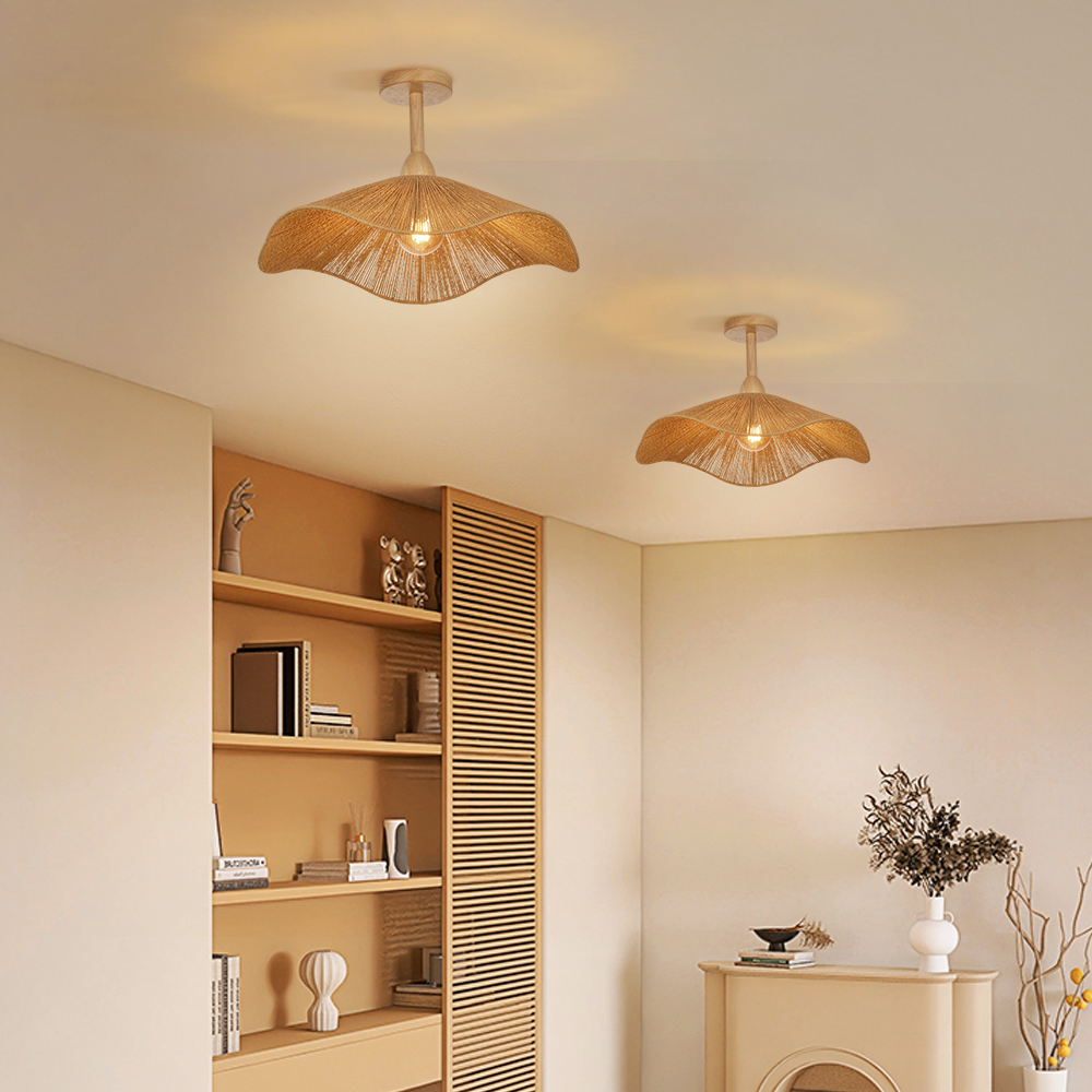 Decorative Flush Mount Rope Ceiling Light for Entryway Hallway