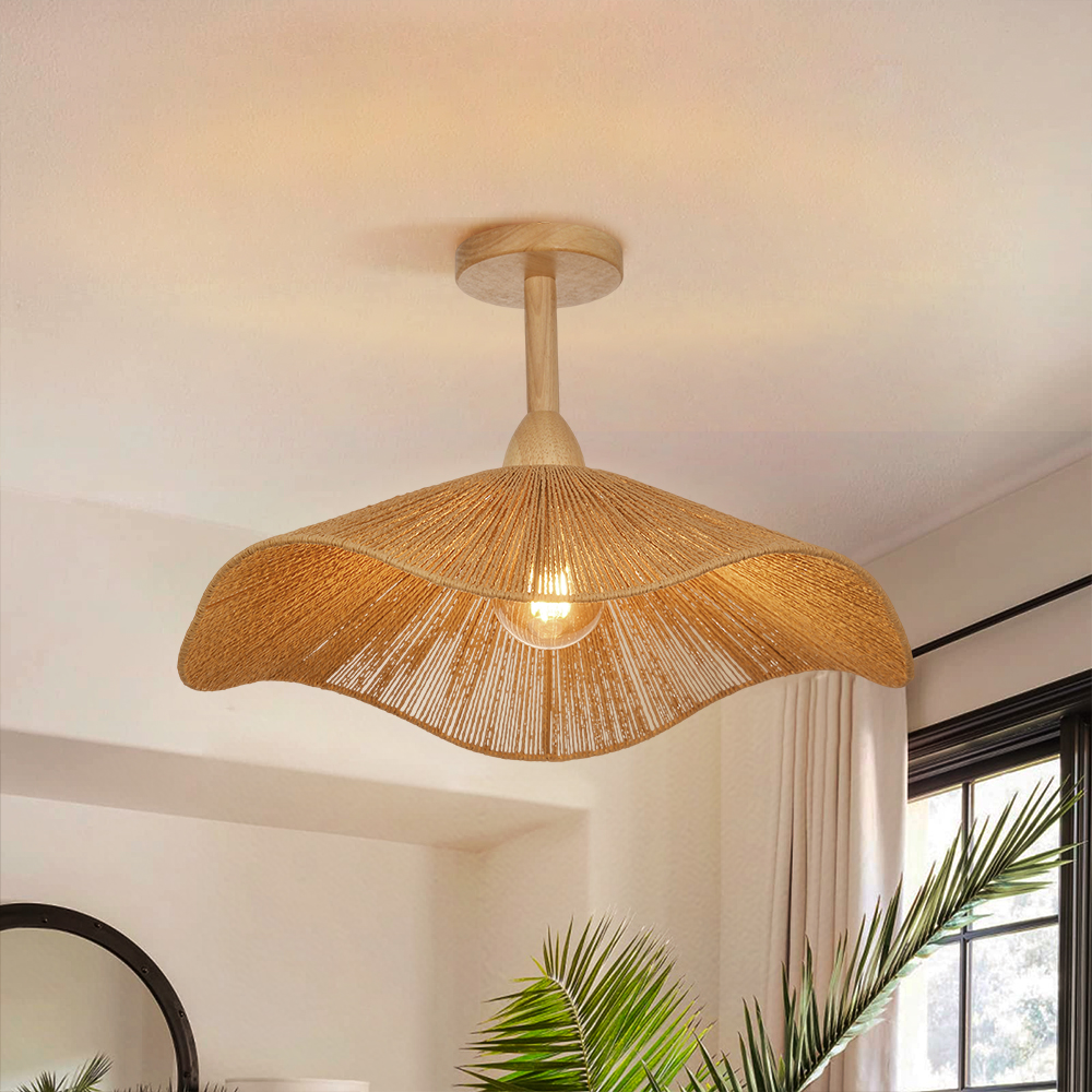 Decorative Flush Mount Rope Ceiling Light for Entryway Hallway