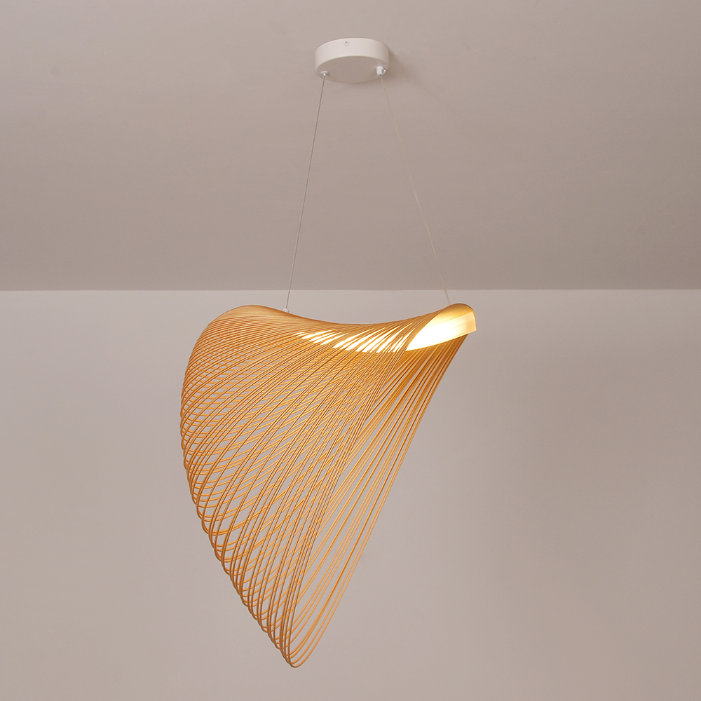Nordic Minimalist Unique Bird's-Nest Wooden Pendant Light for Living Room, Dining Room, Bedroom