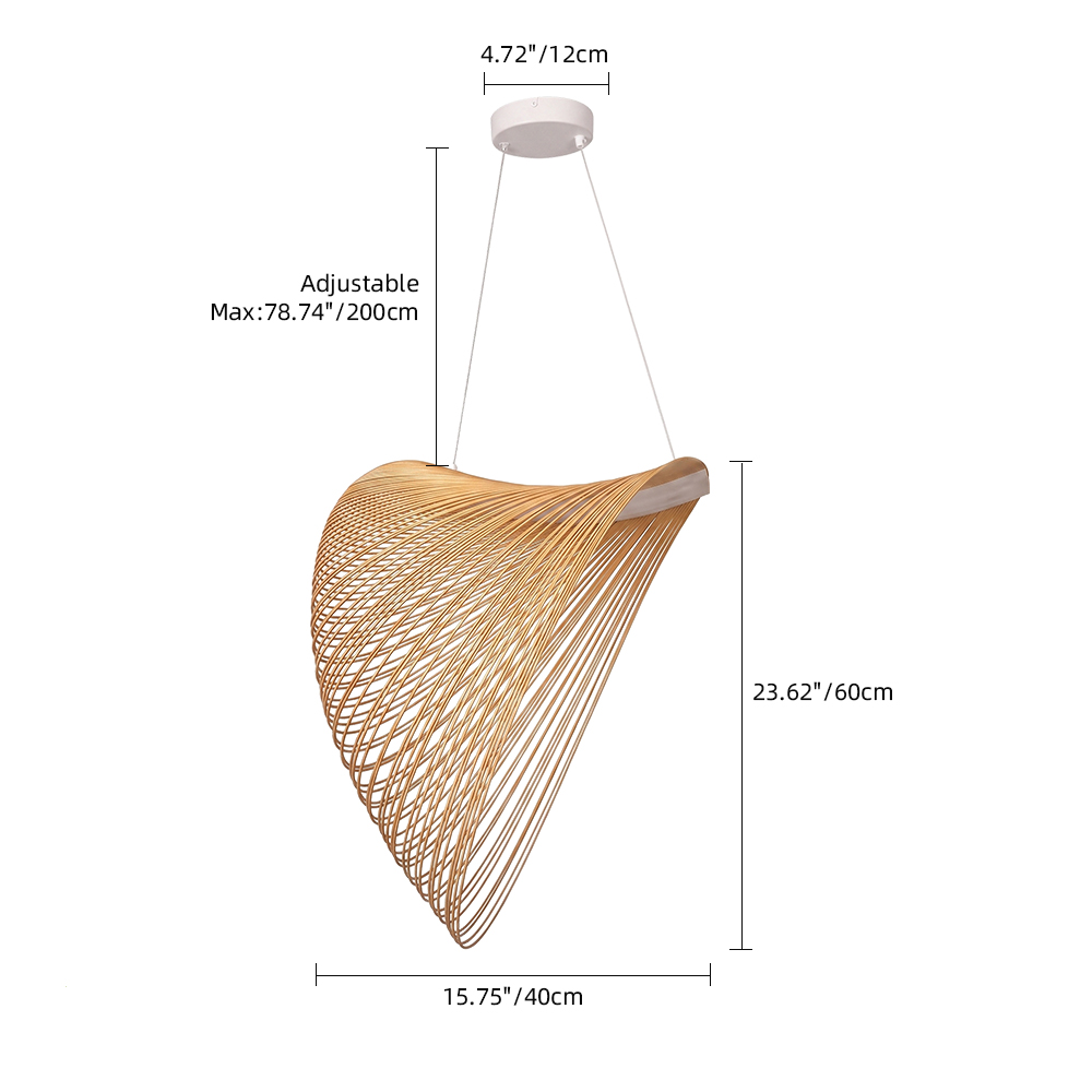 Nordic Minimalist Unique Bird's-Nest Wooden Pendant Light for Living Room, Dining Room, Bedroom
