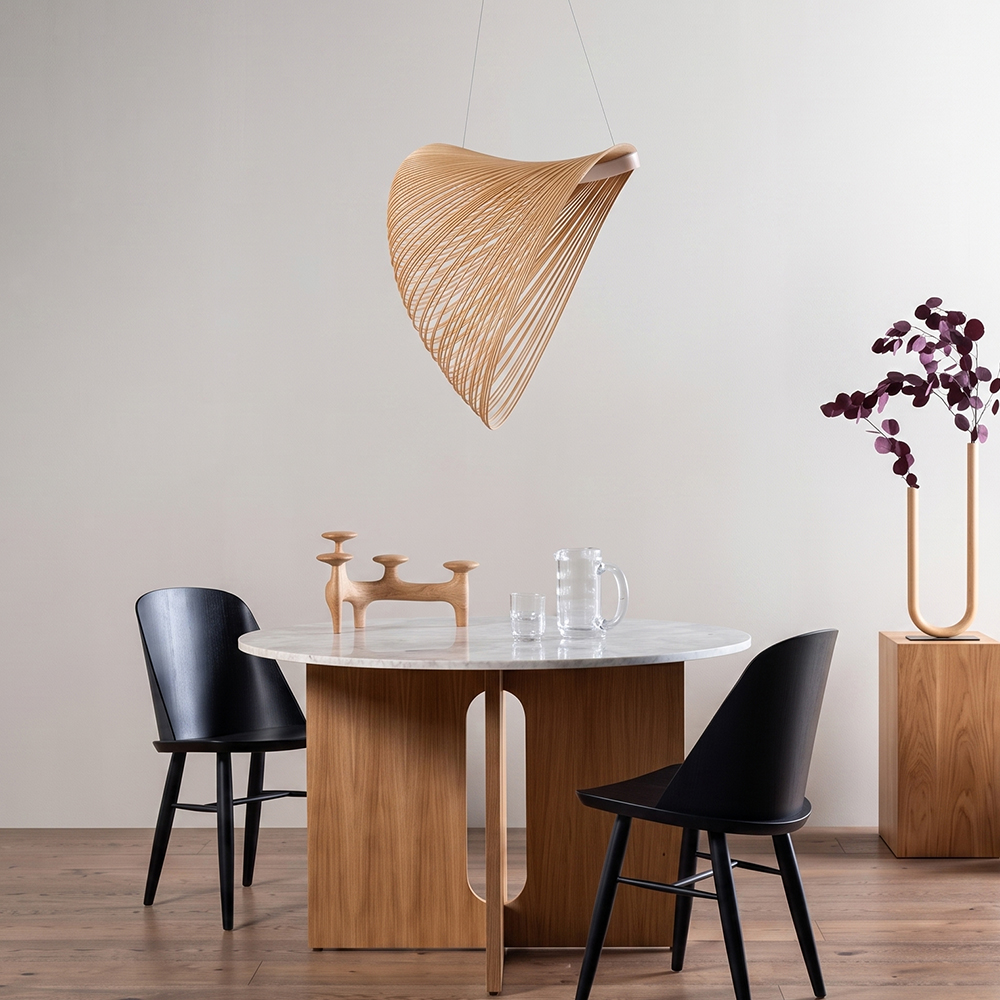 Nordic Minimalist Unique Bird's-Nest Wooden Pendant Light for Living Room, Dining Room, Bedroom