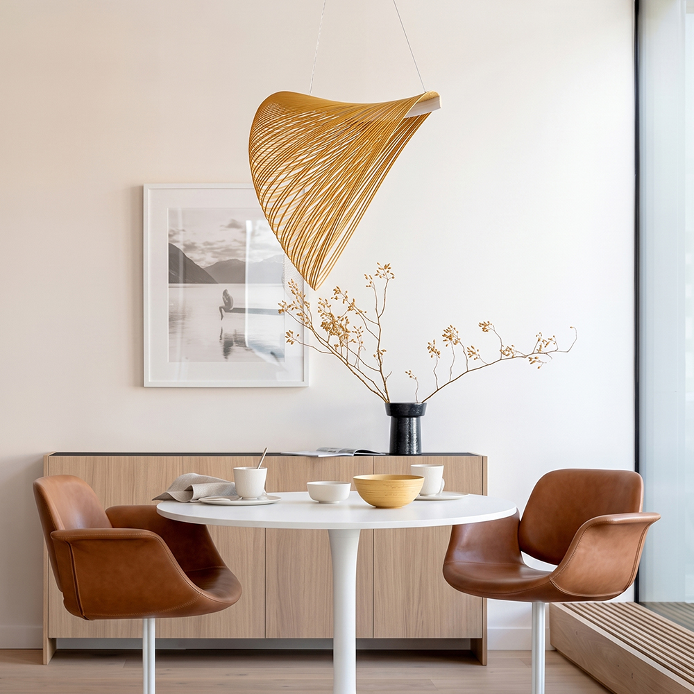 Nordic Minimalist Unique Bird's-Nest Wooden Pendant Light for Living Room, Dining Room, Bedroom