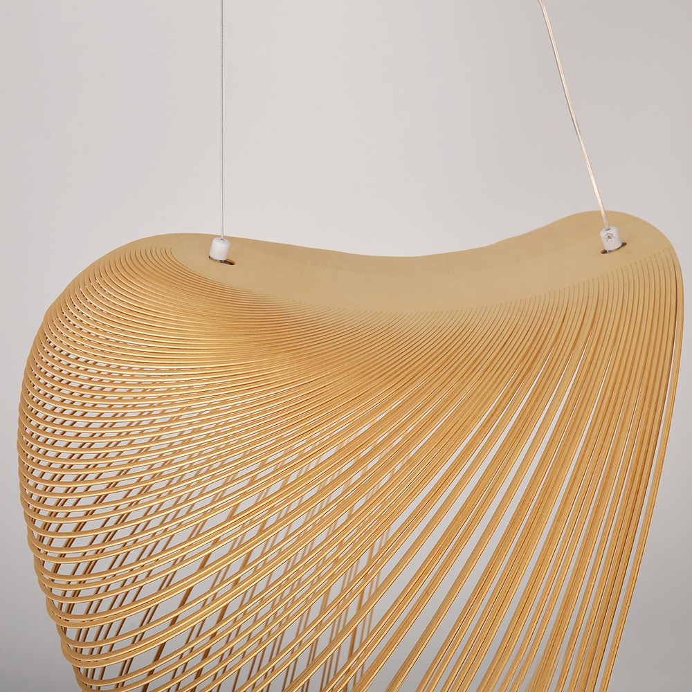 Nordic Minimalist Unique Bird's-Nest Wooden Pendant Light for Living Room, Dining Room, Bedroom